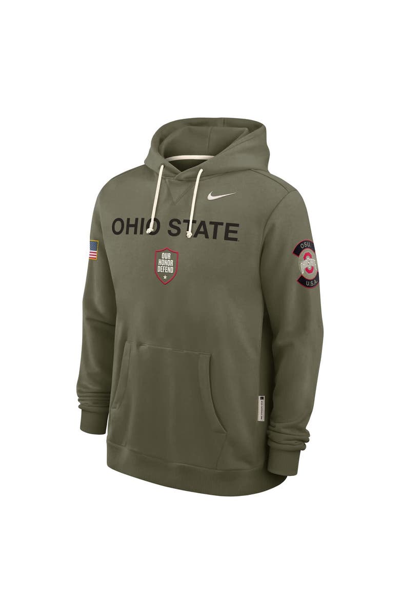 Nike Men's Nike Olive Ohio State Buckeyes 2025 Military Appreciation Dri-FIT Hoodie, Alternate, color, Olive