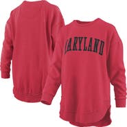 PRESSBOX Women's Pressbox Red Maryland Terrapins Melange Poncho Vintage Fleece Long Sleeve Pullover Sweatshirt
