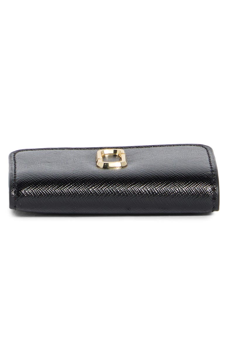 Snapshot Leather Key Case, Alternate, color, BLACK/ HONEY GINGER MULTI