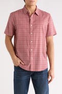 14th & Union Fish Print Linen & Cotton Short Sleeve Shirt