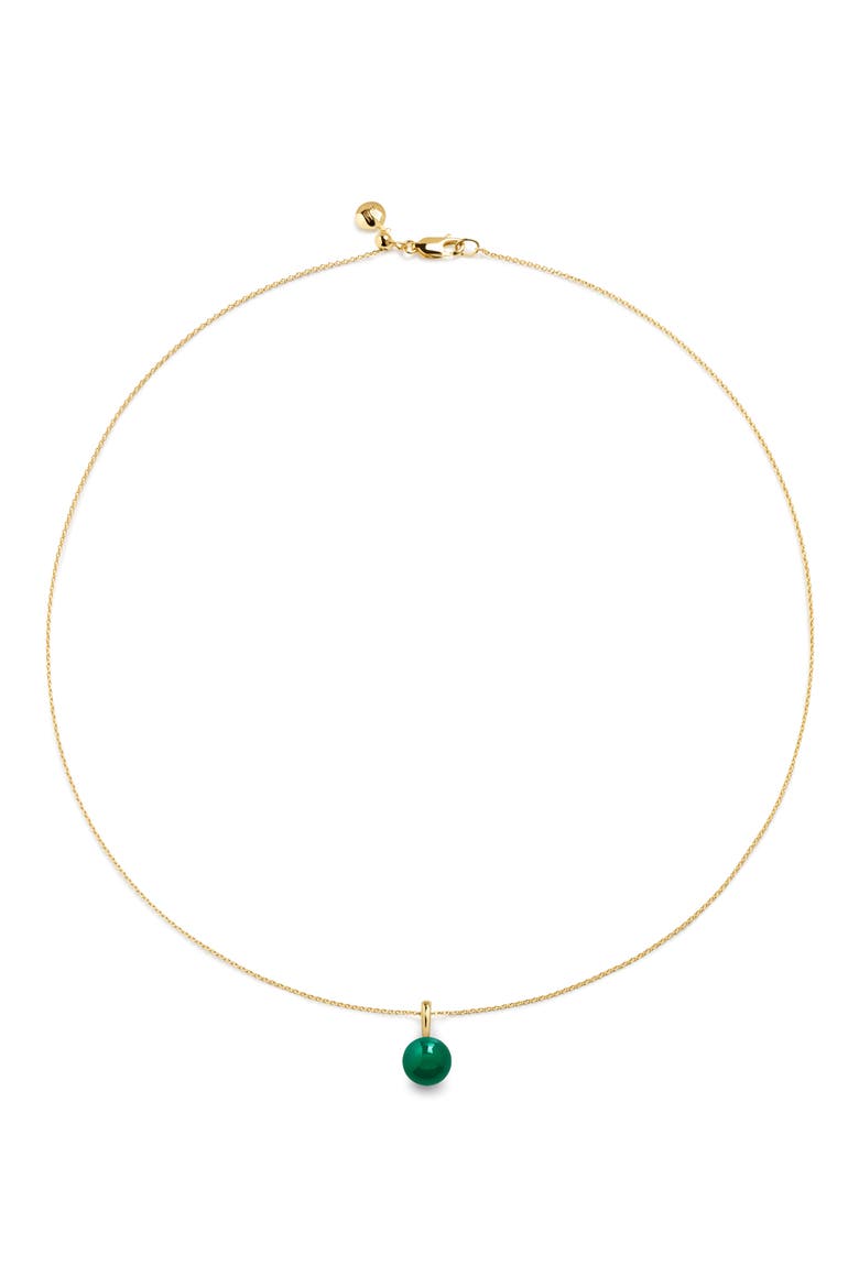 Gemstone Pendant Necklace, Alternate, color, 18CT GOLD VERMEIL / GREEN ONYX