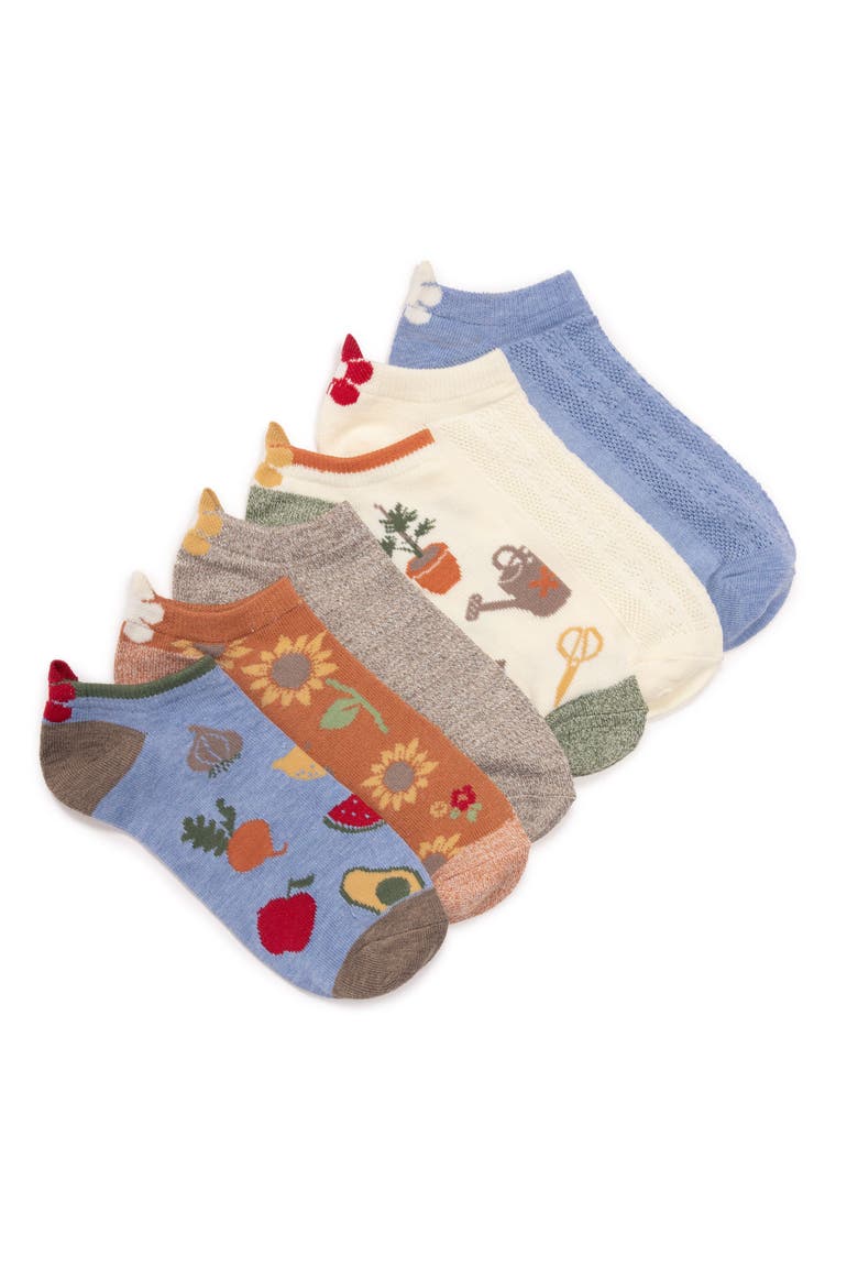 Women's Low Cut Socks with 3D Tab, 6 Pair Pack, Main, color, Multi