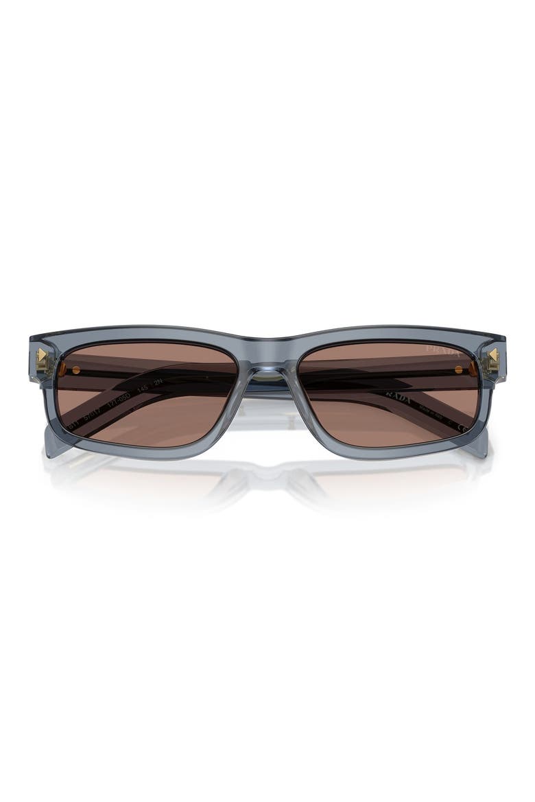 57mm Rectangular Sunglasses, Alternate, color, OCEAN / BROWN MIRROR GREY