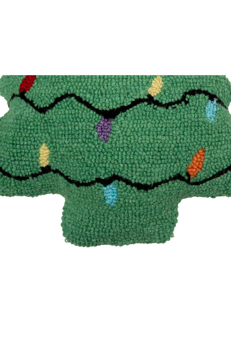 C&F Home Christmas Tree Shaped Hooked pillow, Alternate, color, Green