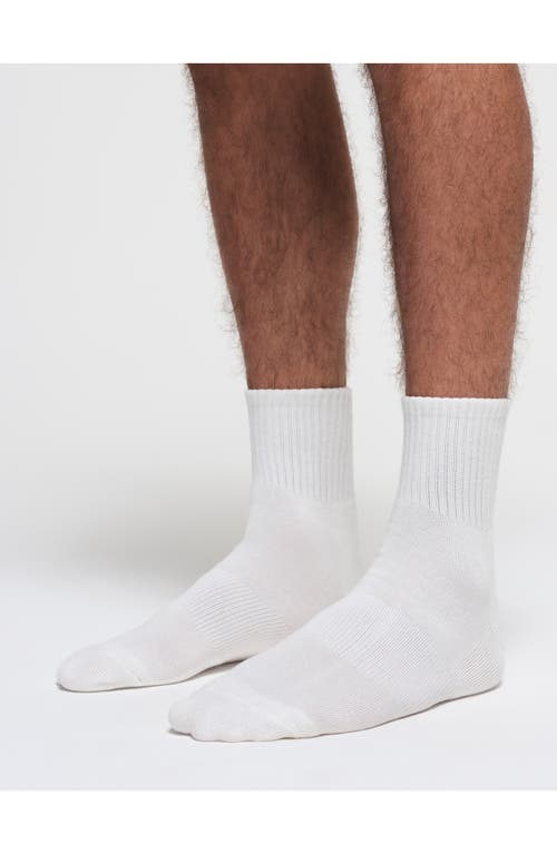 Skims 3-pack Quarter Crew Socks In Chalk