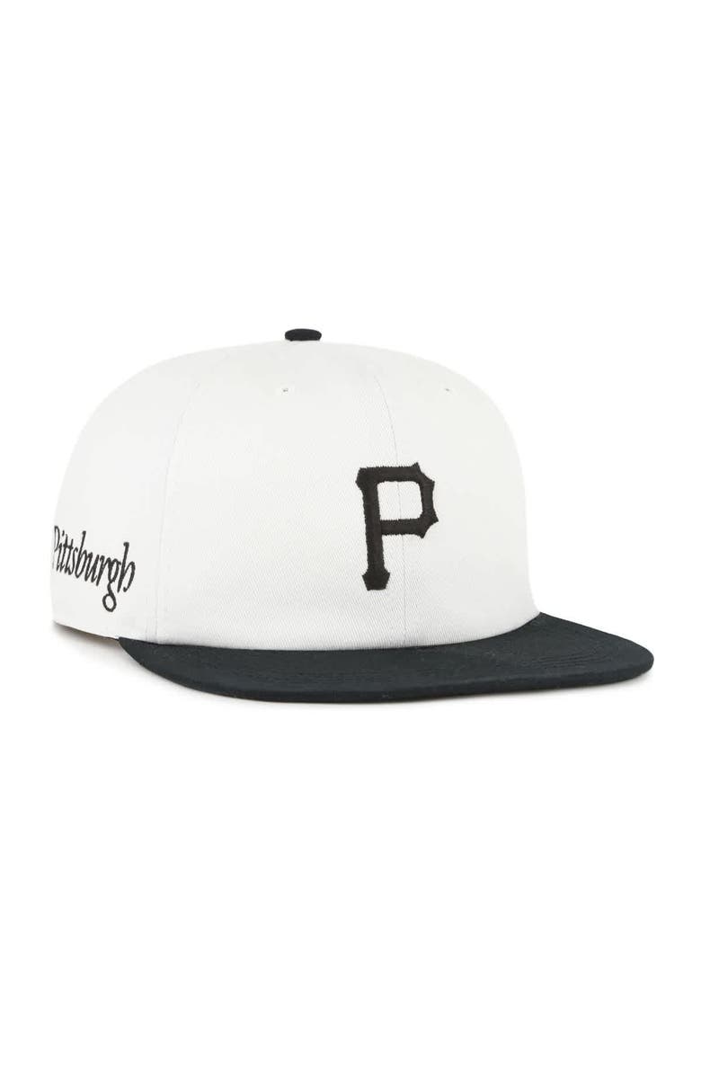 '47 Men's '47 White/Black Pittsburgh Pirates Foundation Captain Snapback Hat, Main, color, White