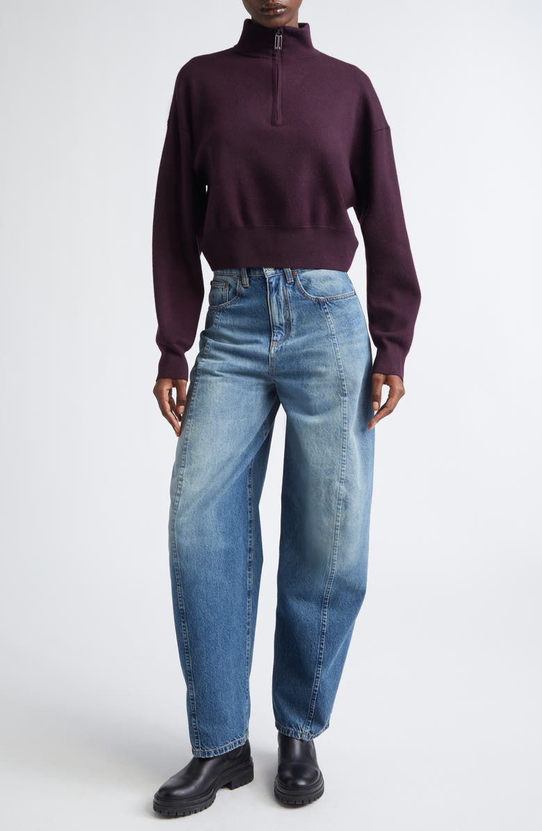 Victoria Beckham Curved Leg Jeans, Alternate, color, Classic Blue Wash