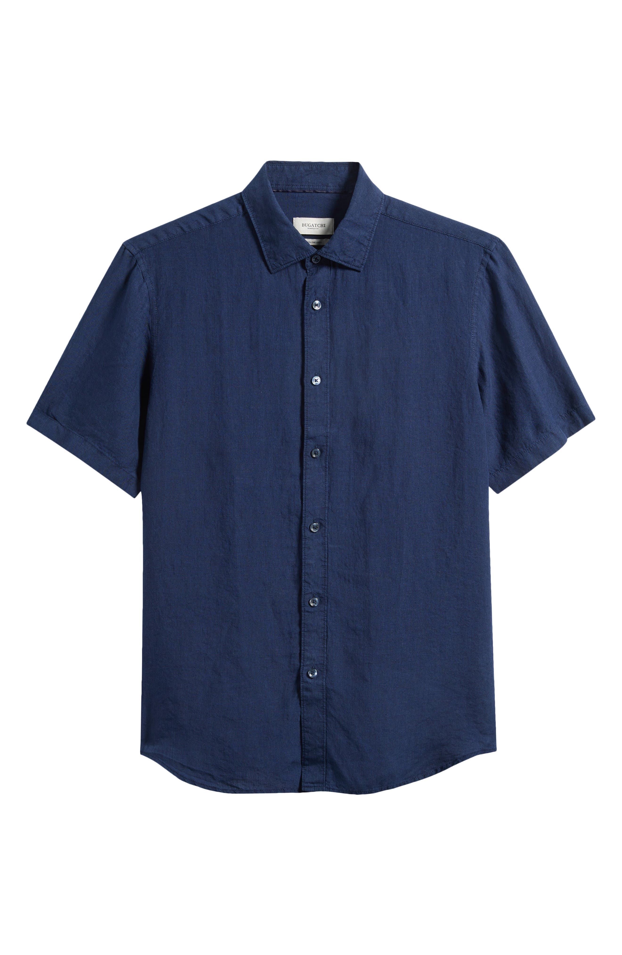 bugatchi shaped fit dress shirt Short Sleeve Speckled Candy Stripe Performance Shirt