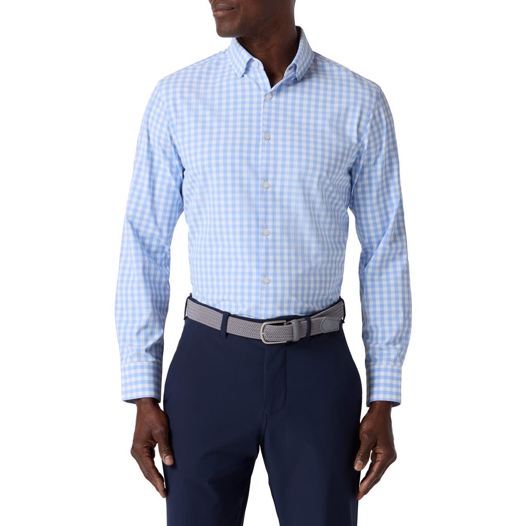 Mizzen + Main Leeward Trim Fit Ginghambutton-up Shirt In Blue