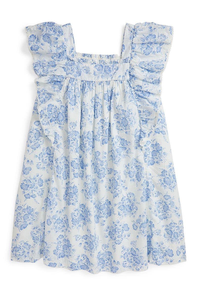 Kids' Floral Ruffle Dress, Main, color, BLUE