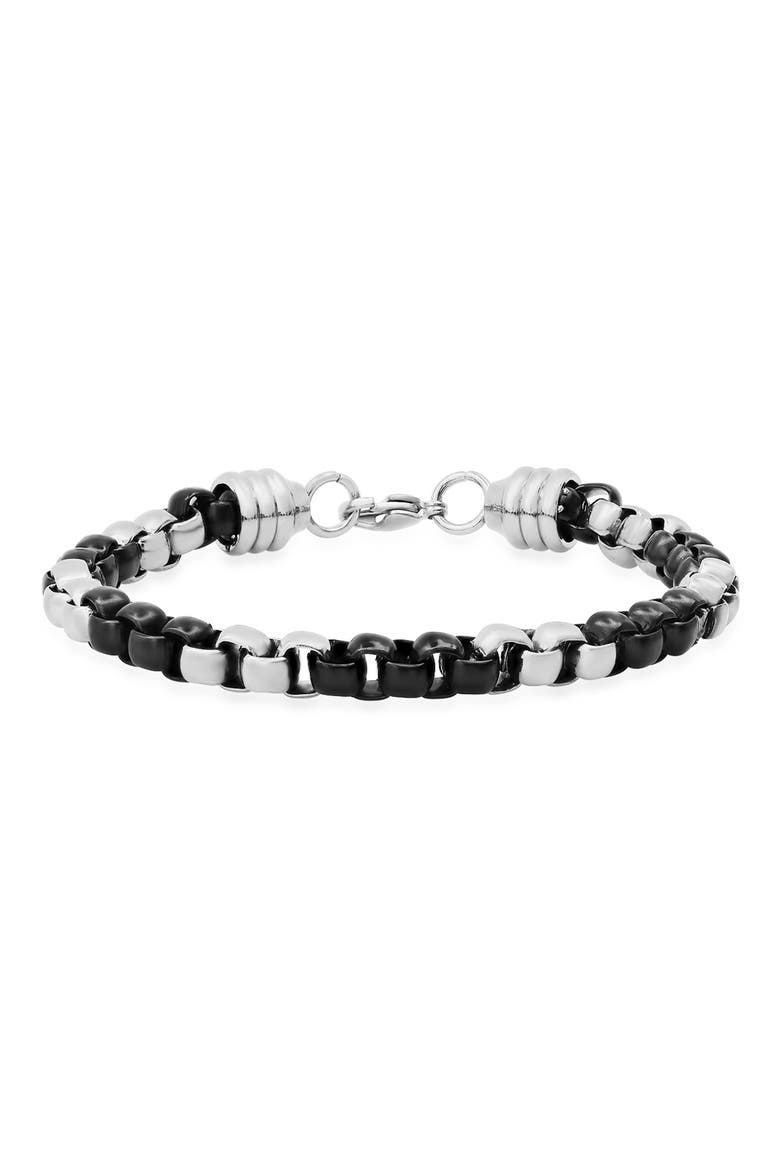 Two Tone Black IP Stainless Steel Bracelet, Main, color, TWO TONE