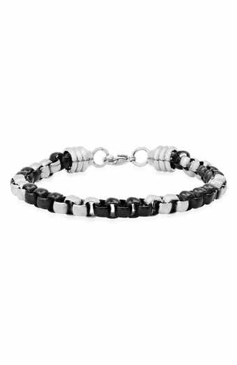 HMY JEWELRY Two Tone Black IP Stainless Steel Bracelet