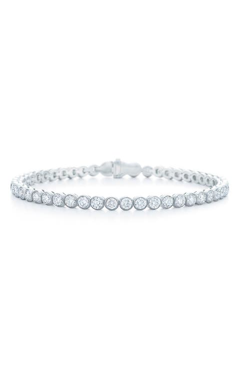 18k Gold Diamond Bezel Set Line Bracelet