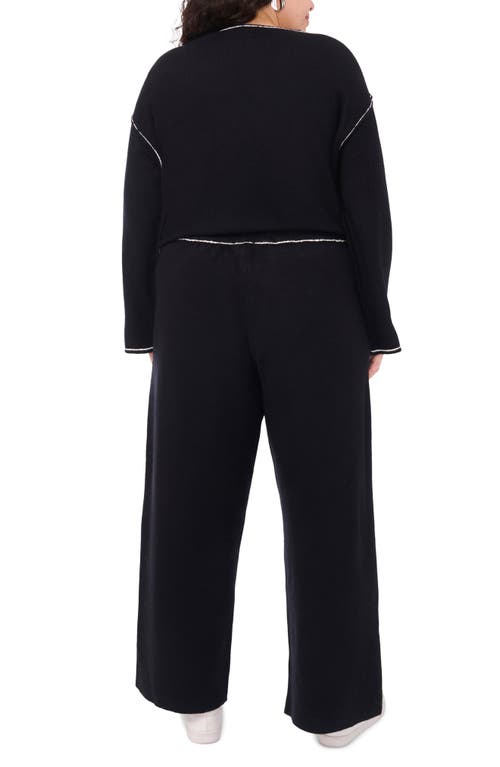 Vince Camuto Tipped V-neck Sweater In Black