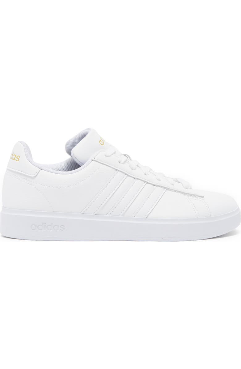 adidas Grand Court 2.0 Sneaker, Alternate, color, White/ White/ Gold Met.