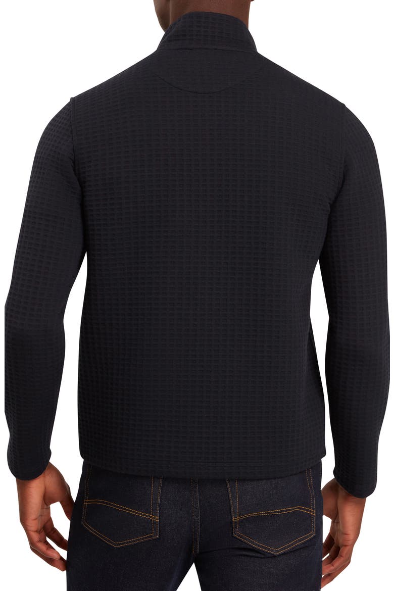 Caindle Black Waffle Texture Quarter Zip Pullover, Alternate, color, NAVY