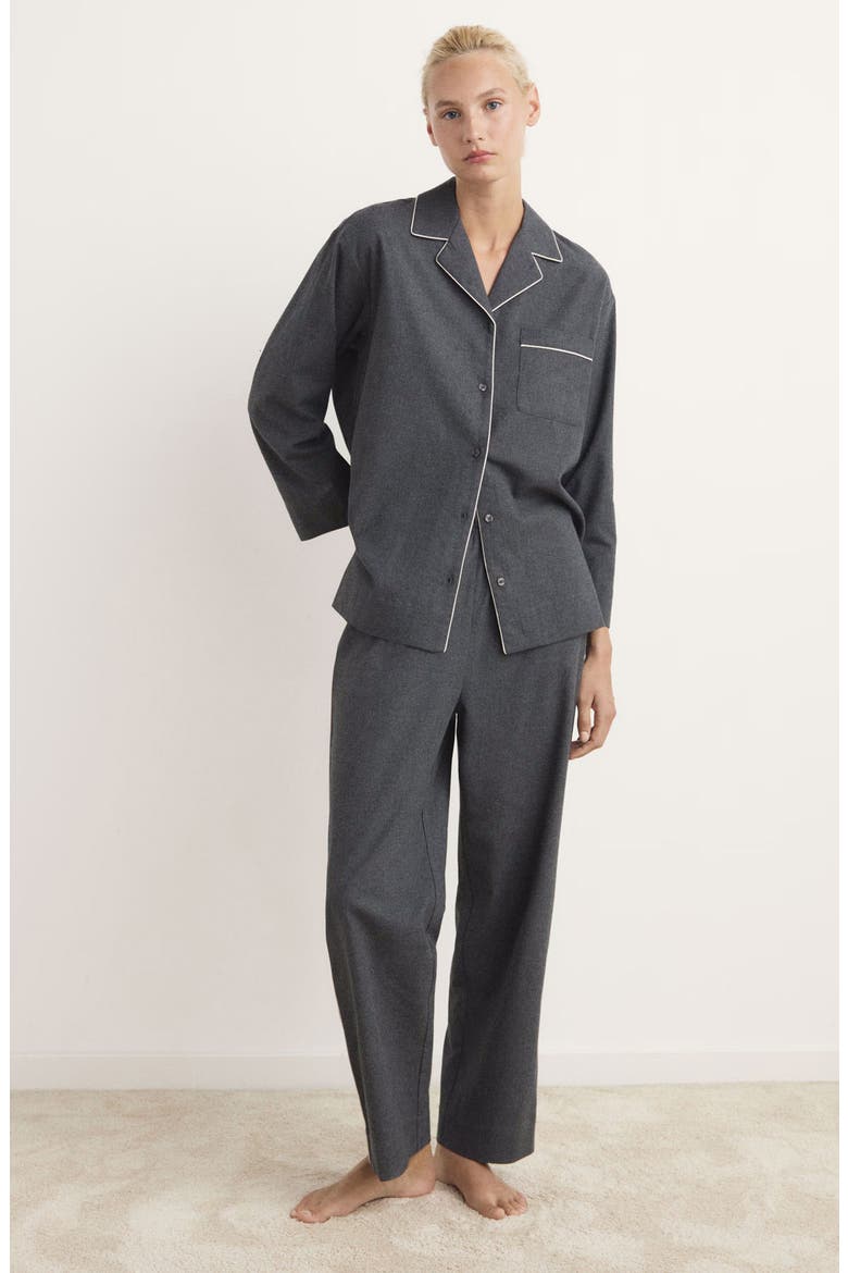 Cotton Flannel Pajama Pants, Alternate, color, CHARCOAL