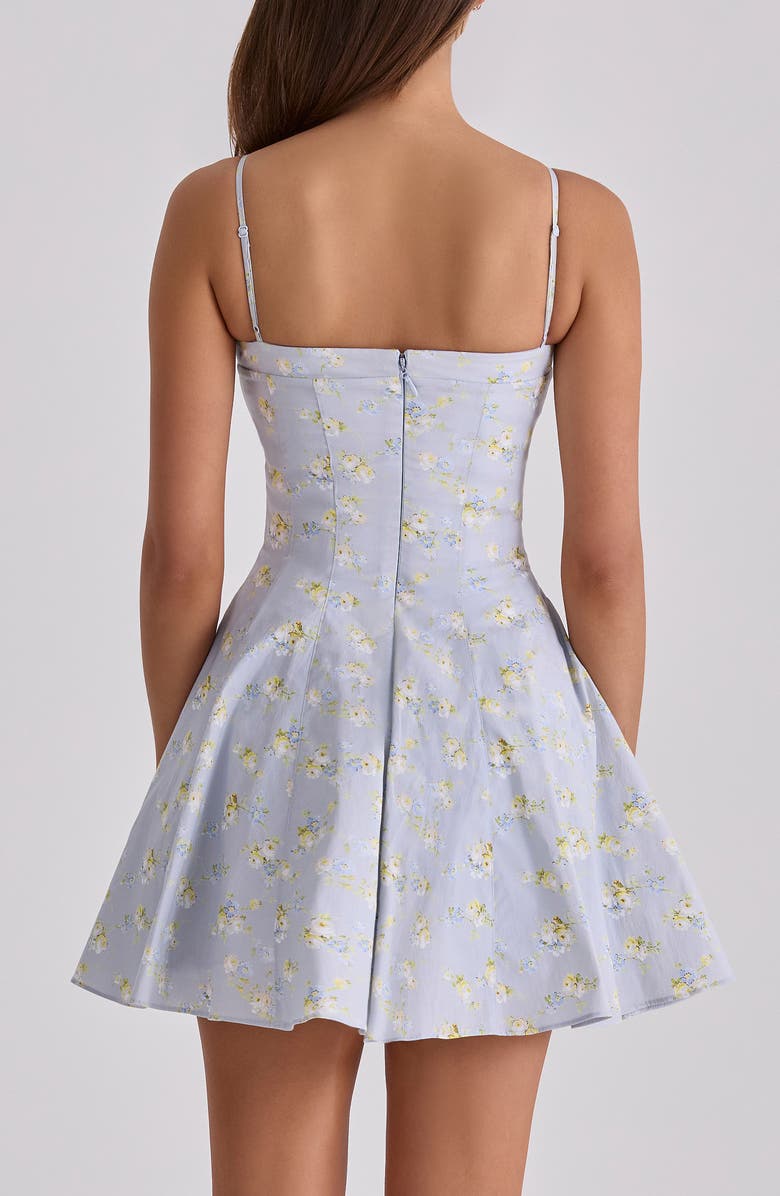 HOUSE OF CB Dolly Wildflower Print Fit & Flare Minidress, Alternate, color, Blue Wildflower