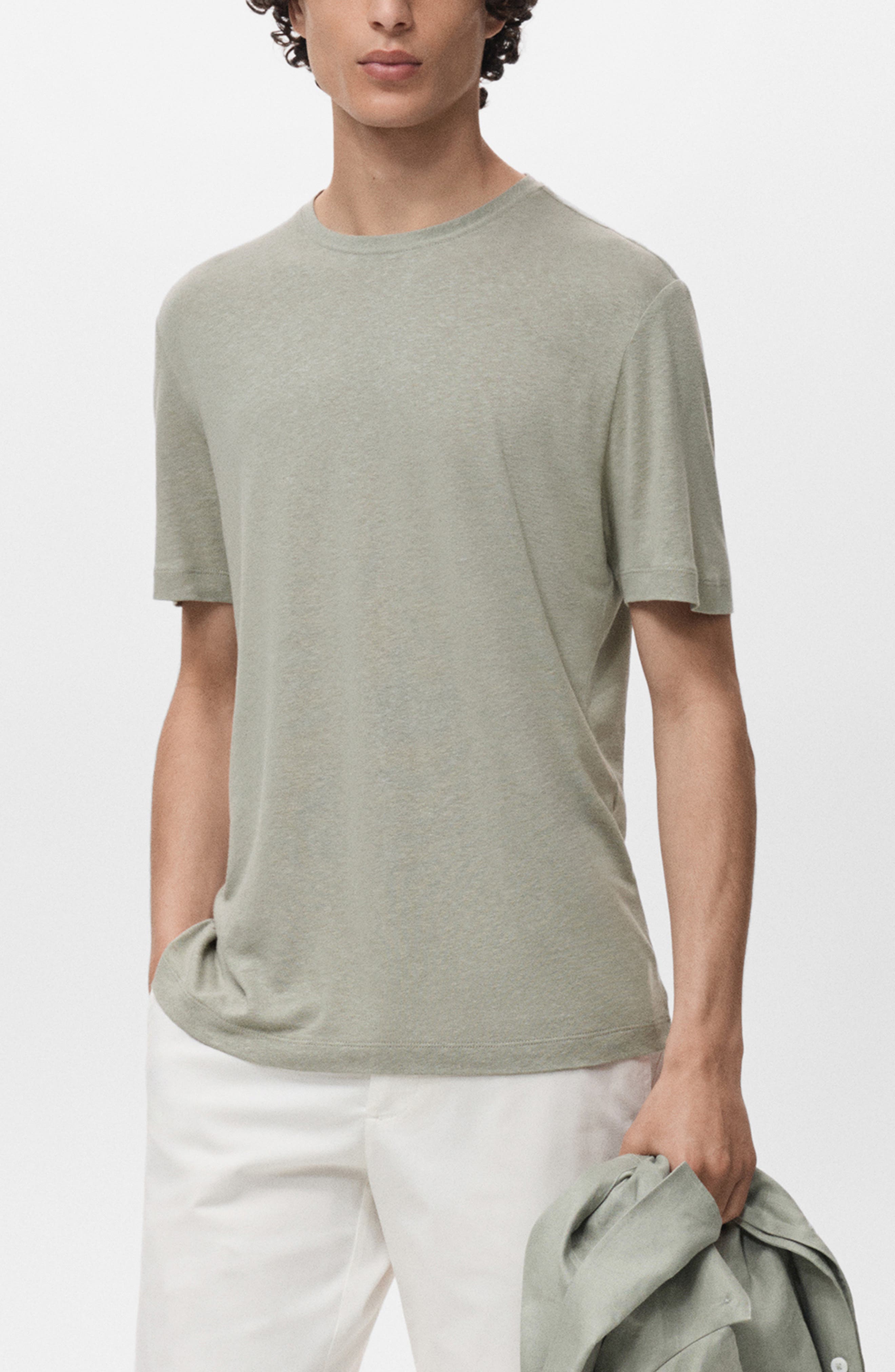 Slim Fit Linen Blend T-Shirt - image 3