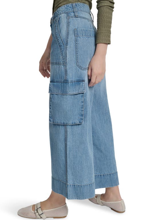 Dkny Jeans High Waist Crop Cargo Jeans In Blue