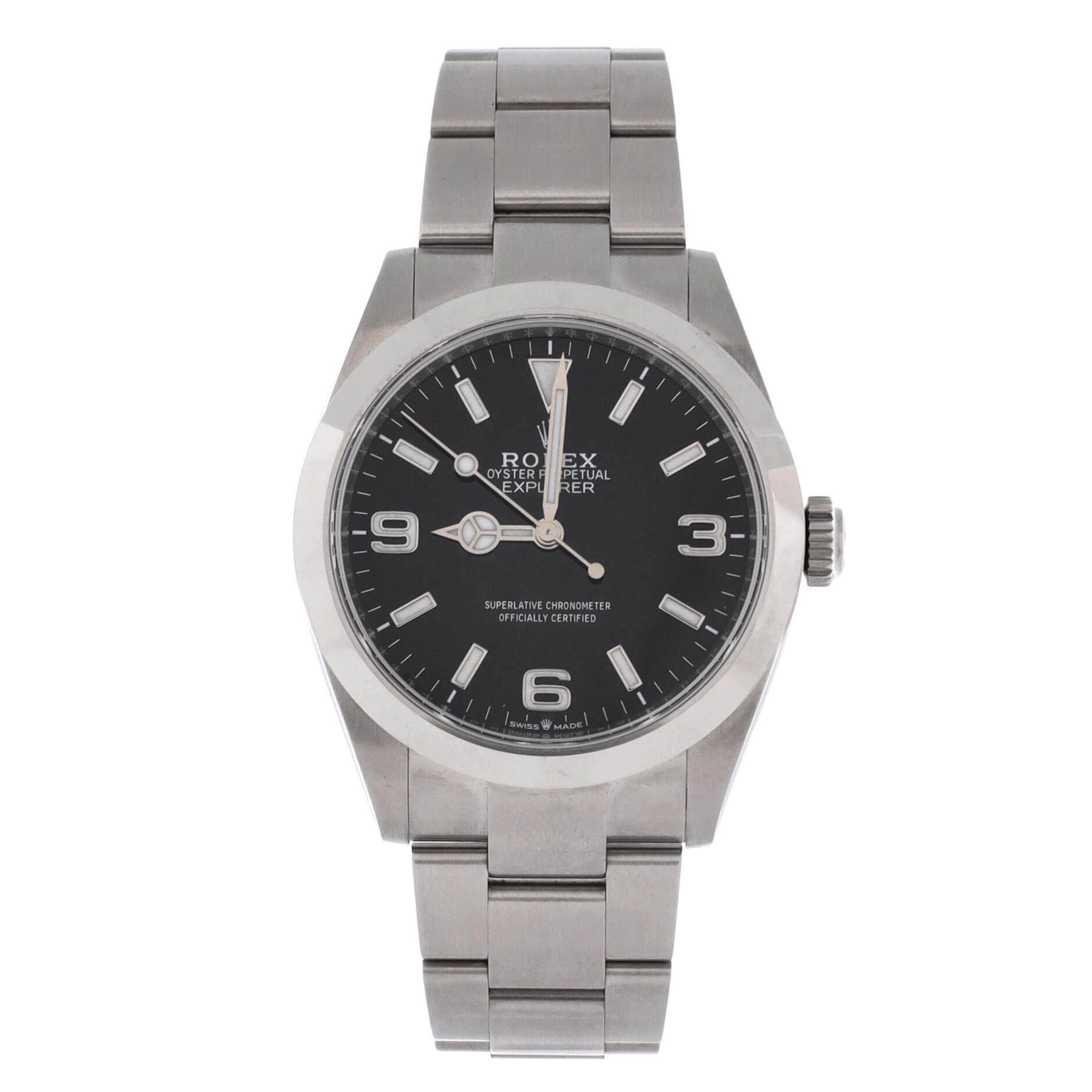 Oyster Perpetual Explorer Automatic Watch Stainless Steel 40, Main, color, Metallic Silver