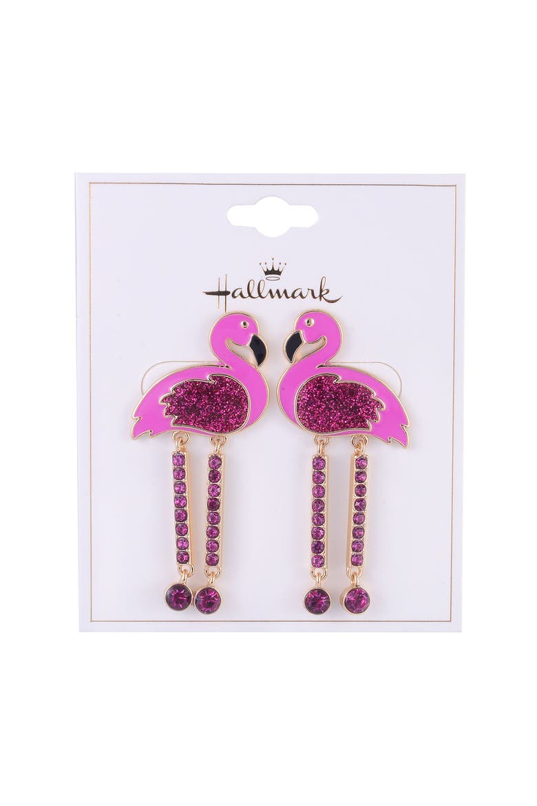 Pink Flamingo Earrings, Alternate, color, Pink