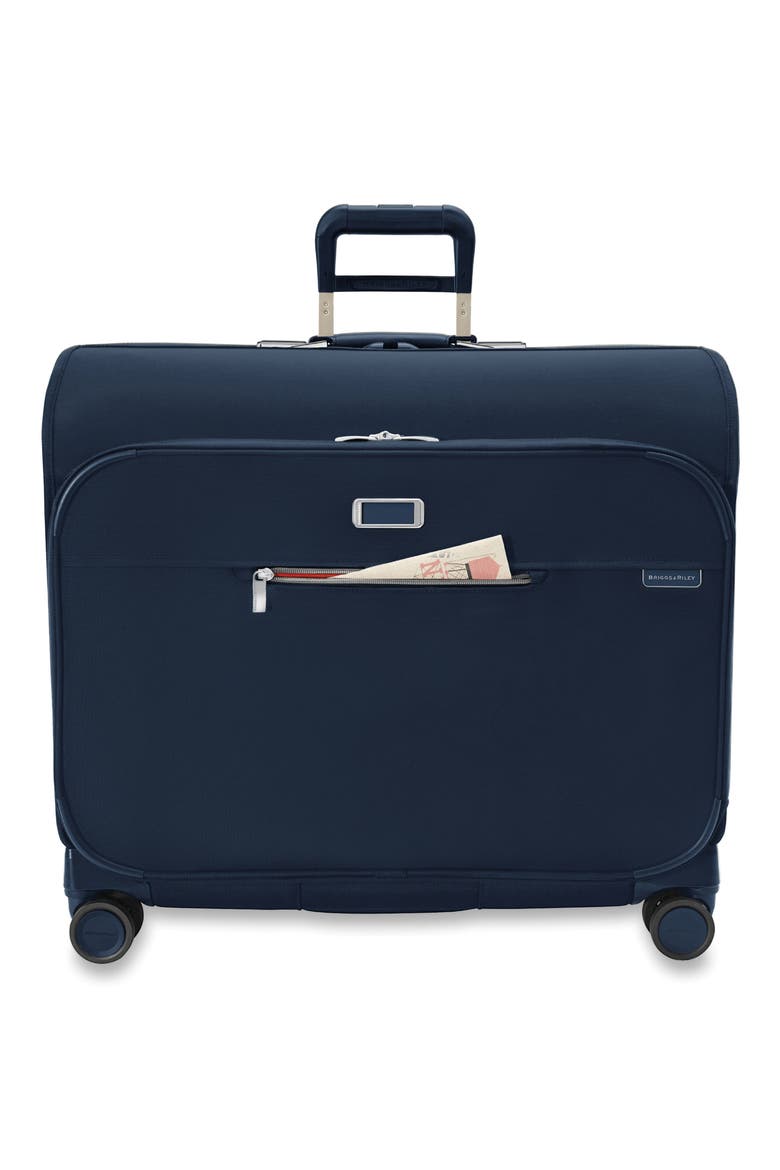 Baseline Deluxe Wardrobe Spinner Suitcase, Alternate, color, NAVY