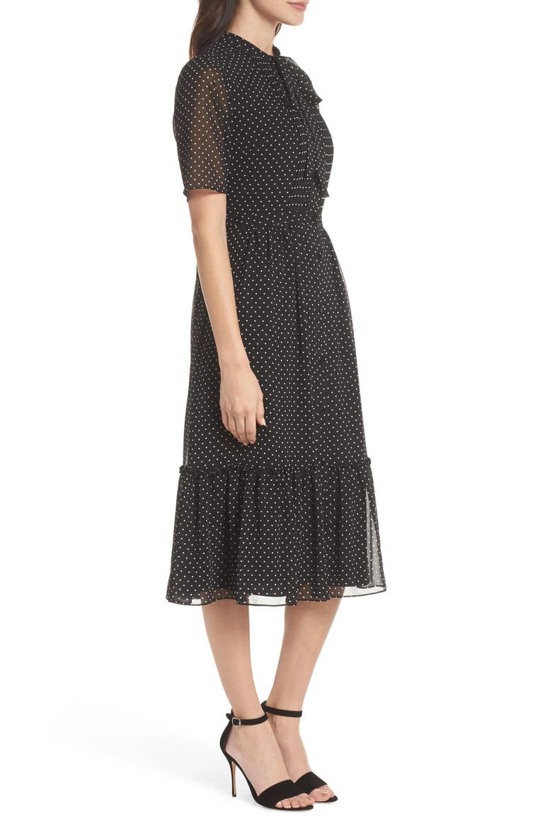 Poppy Polka Dot Chiffon Shirtdress, Alternate, color, BLACK POLKA DOT