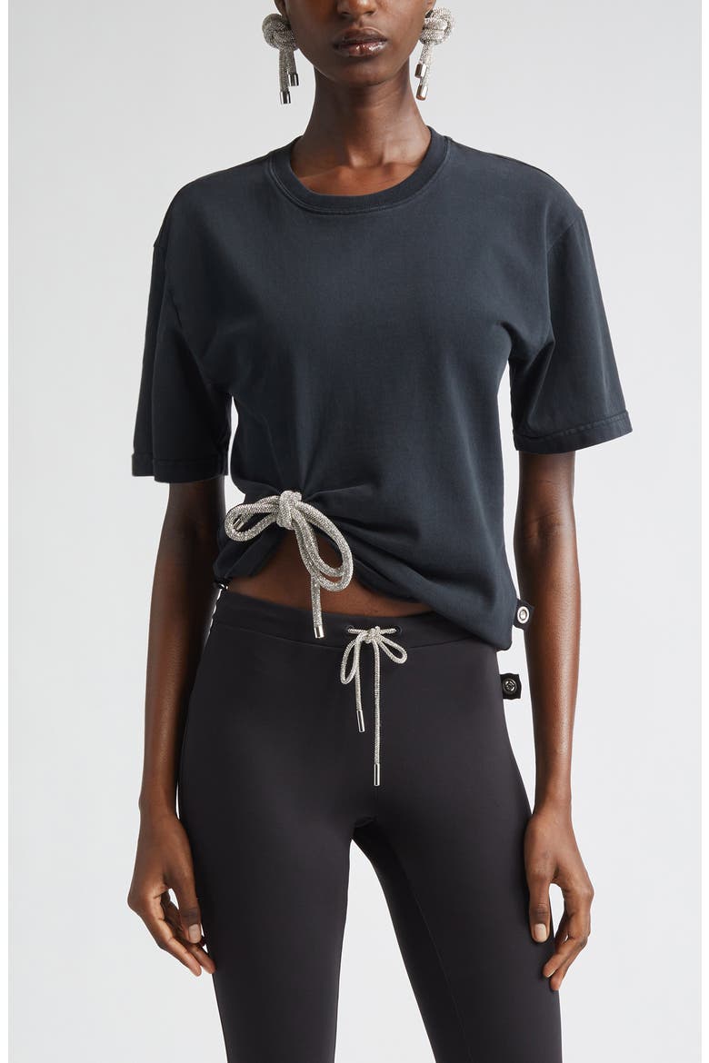 Crystal Bow T-Shirt, Main, color, WASHED BLACK