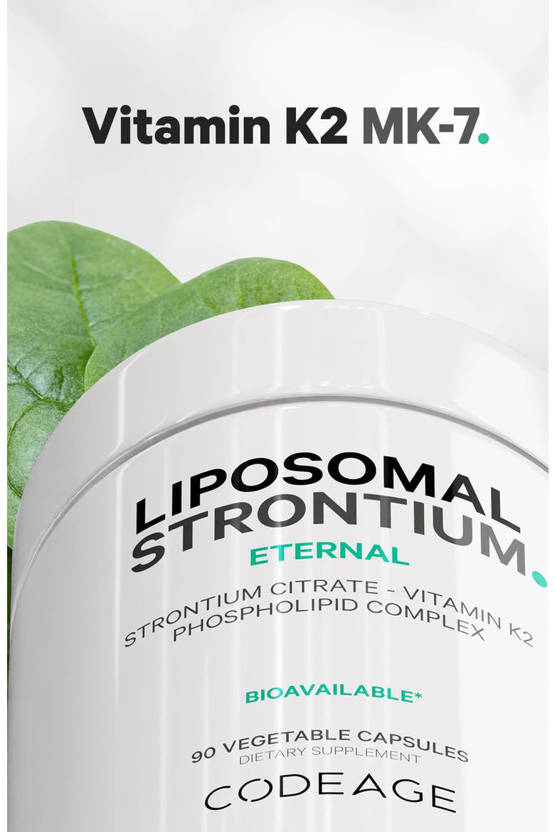 Liposomal Strontium + Vitamin K2 MK-7 Supplement, Alternate, color, White