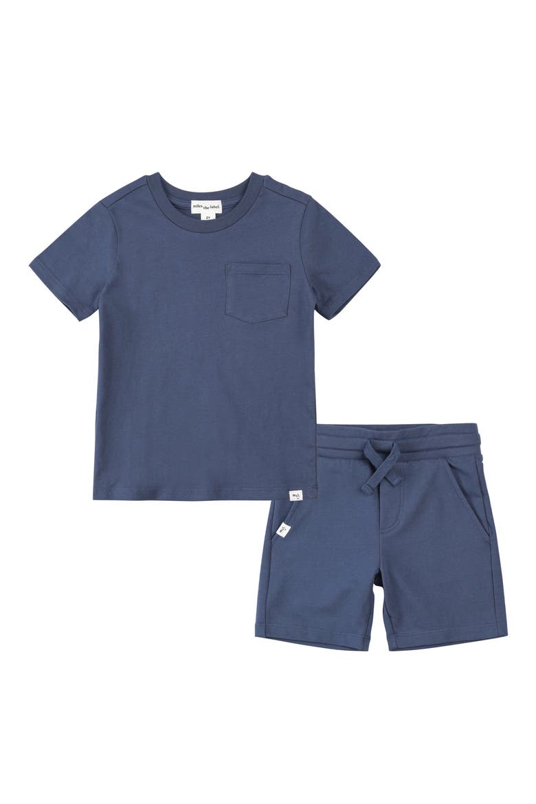 Blue Shirt & Shorts Set, Main, color, DUSTY BLUE