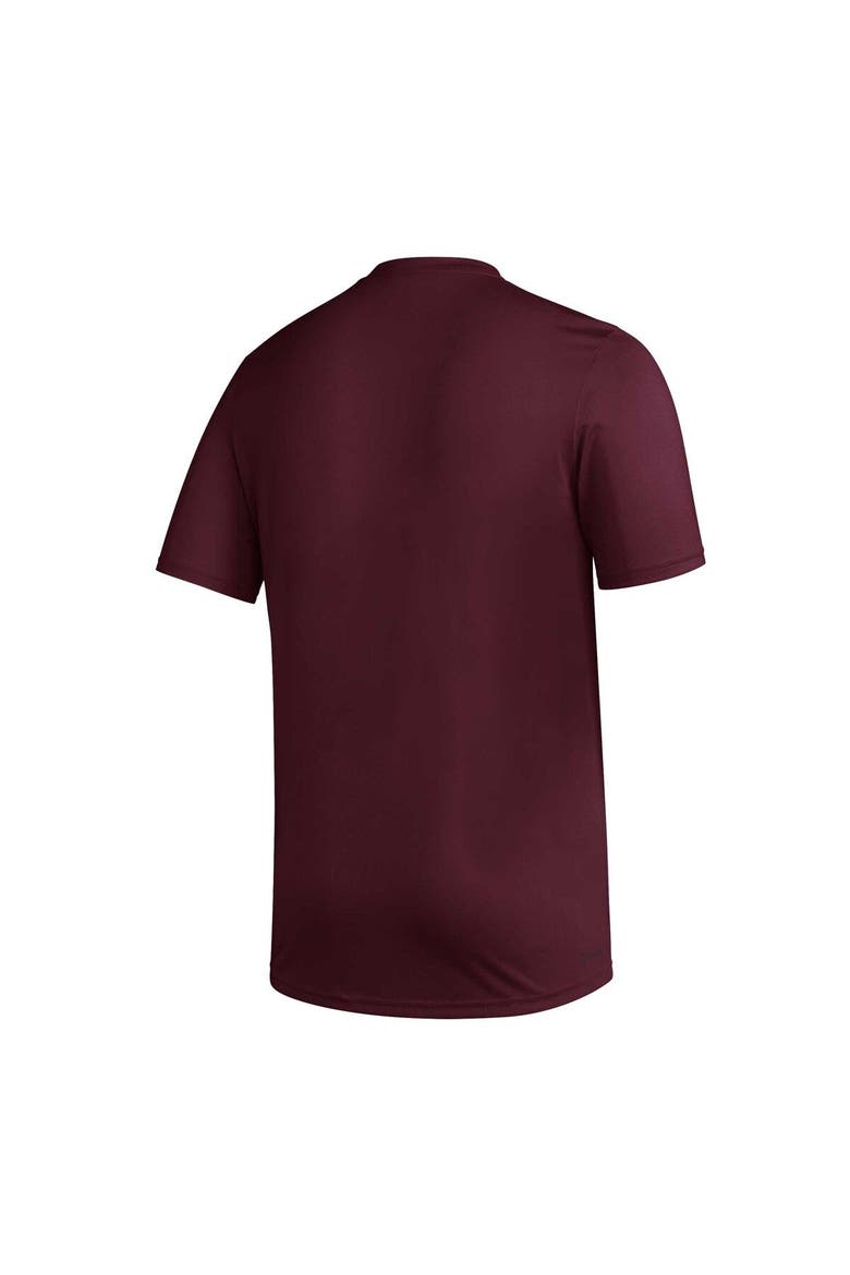 Men's adidas Maroon Mississippi State Bulldogs Football Practice AEROREADY Pregame T-Shirt, Alternate, color, Maroon