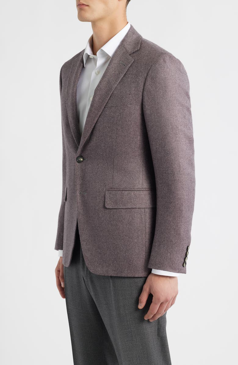 Canali Kei Trim Fit Birdseye Cashmere & Silk Sport Coat, Alternate, color, Pink