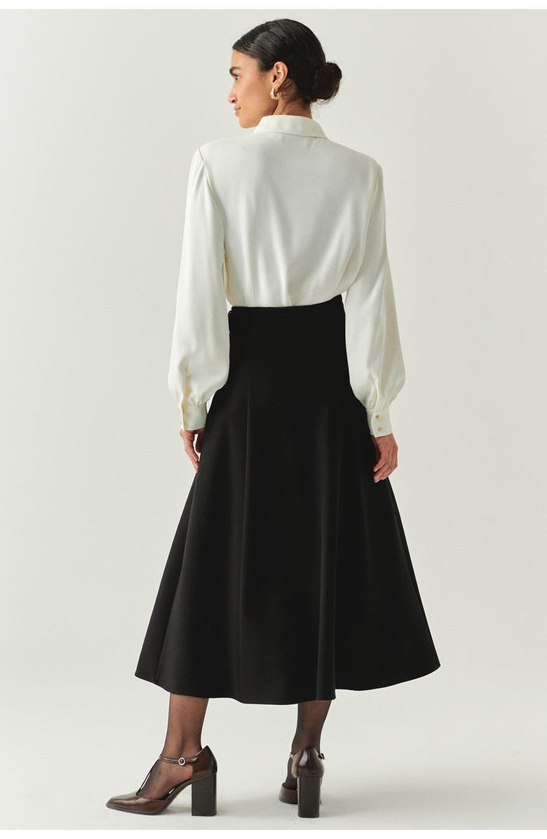 Exquise Flared Midi Skirt, Alternate, color, Black