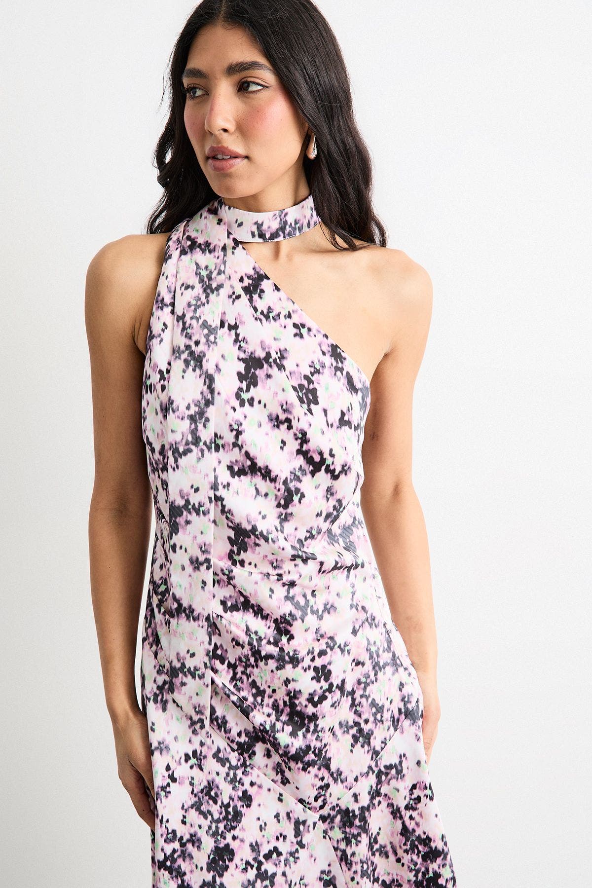 Scarf Tie Asymmetric Maxi Dress - image 2