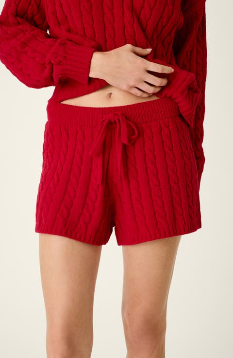 Cable Knit Chenille Sleep Shorts