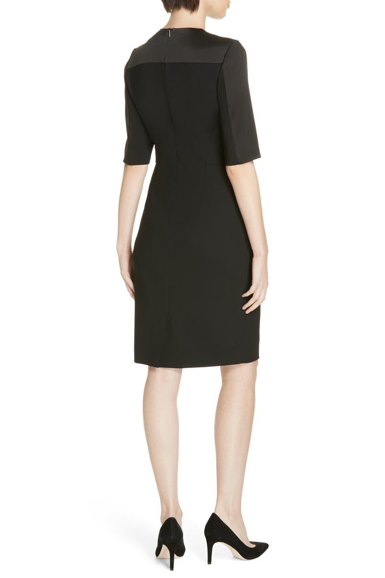 Danufa Stretch Wool Sheath Dress, Alternate, color, BLACK