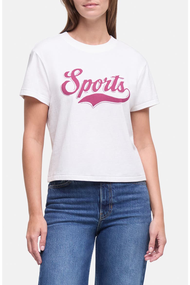 Jamie Crop Graphic T-Shirt, Main, color, SNOW WHITE SPORTS
