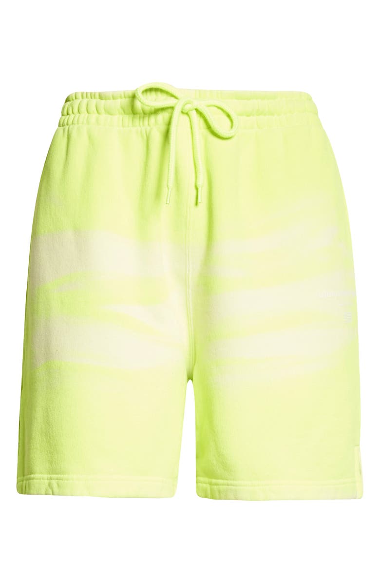Alexander Wang Unisex Garment Dye Cotton Sweat Shorts, Alternate, color, Neon Celandine