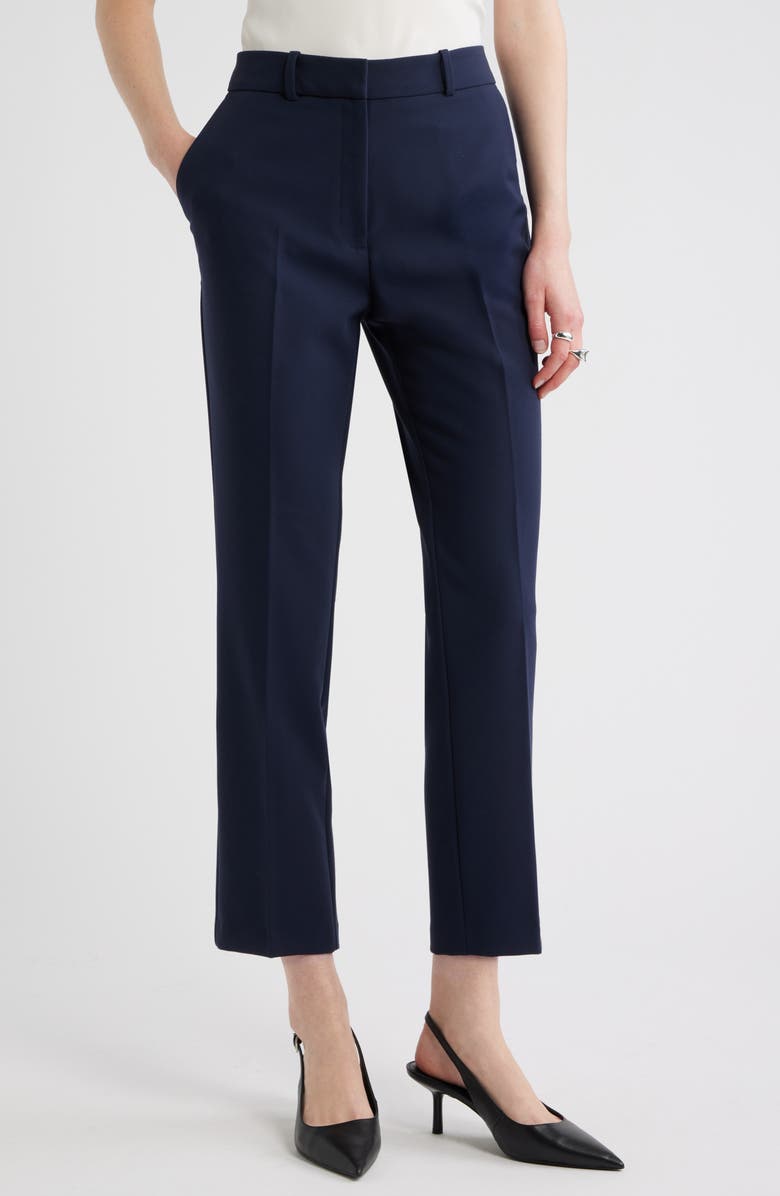 Nordstrom The Lena Slim Cropped Trousers, Main, color, Navy Night