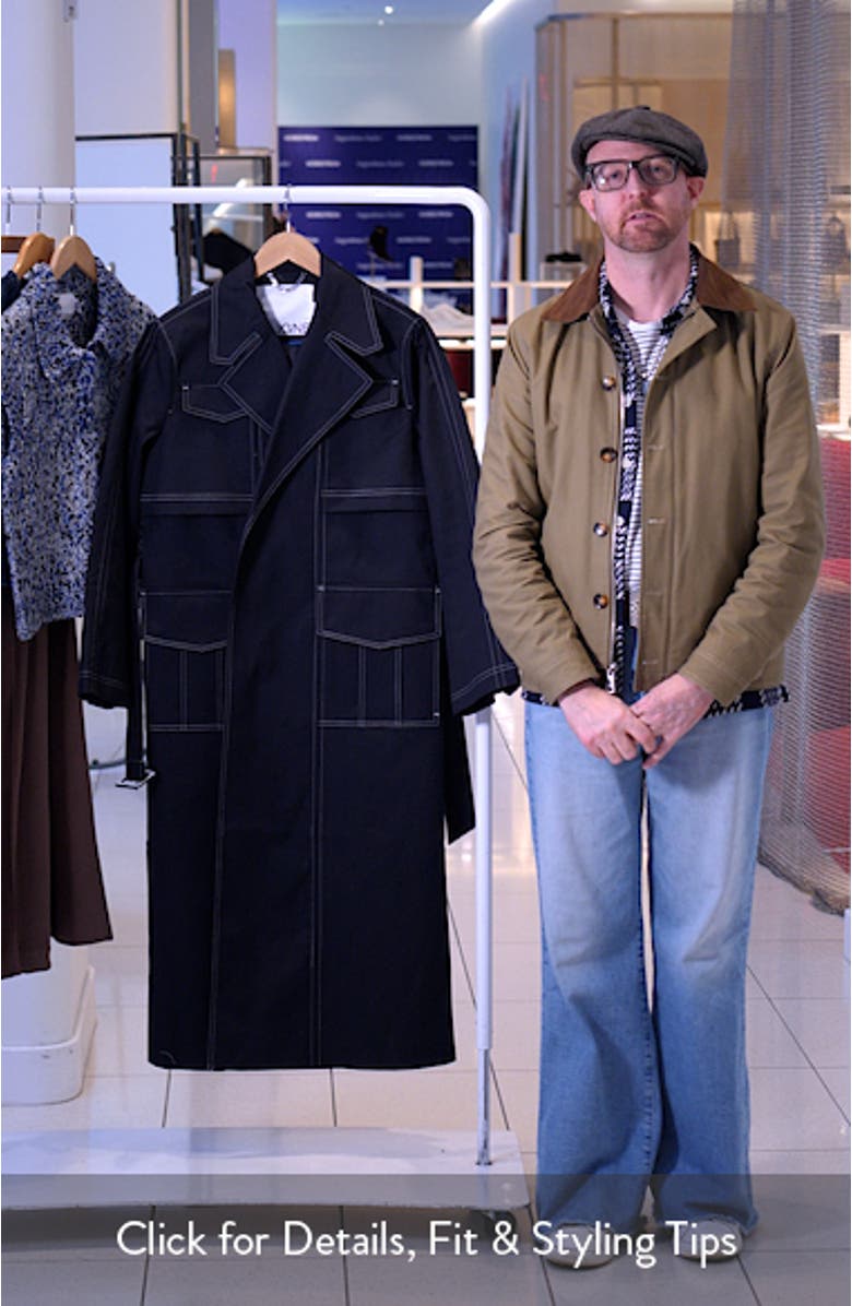 Elsa Topstitch Detail Organic Cotton Trench Coat, sales video thumbnail