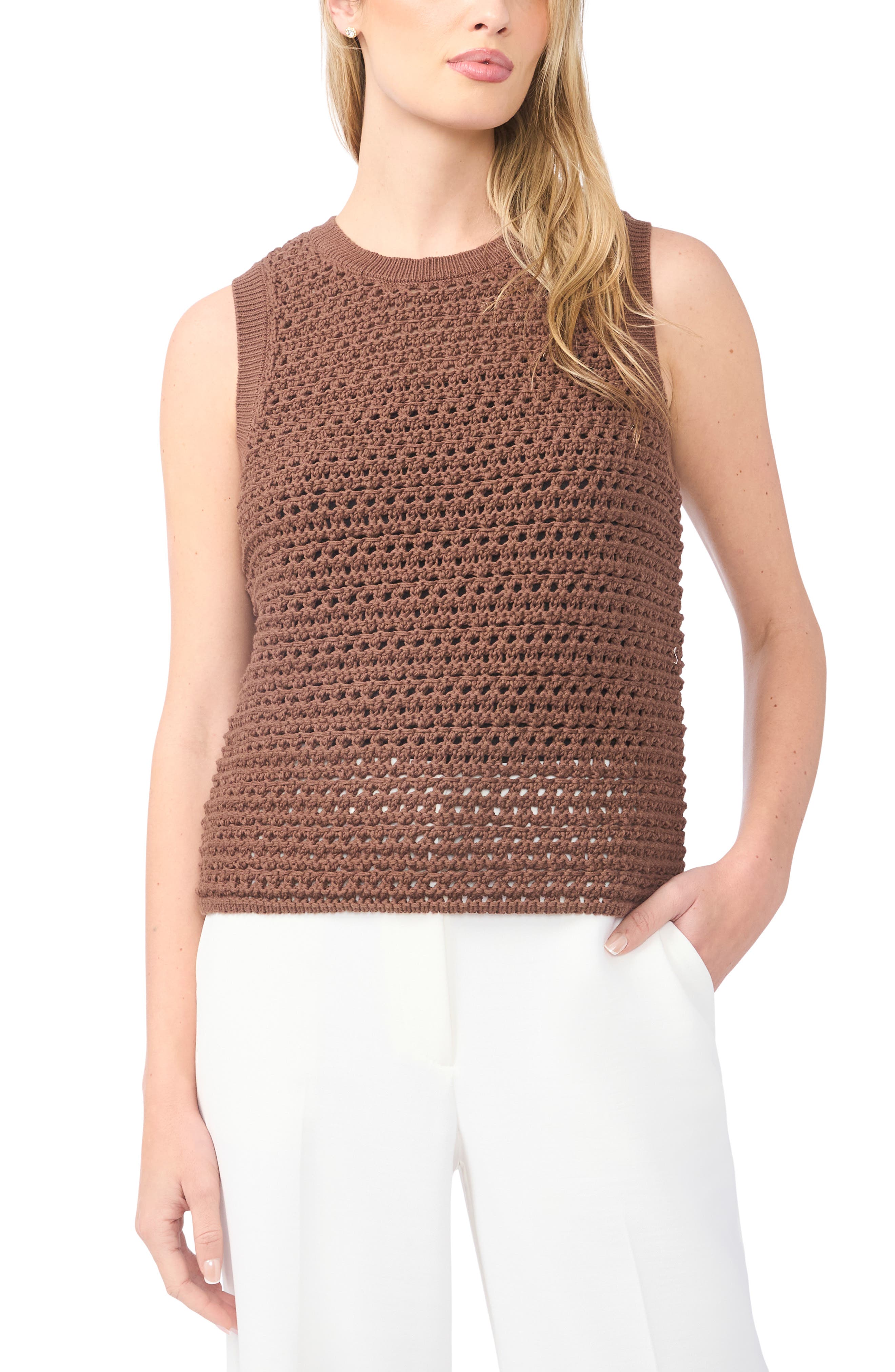 Open Stitch Sweater Tank - image 3