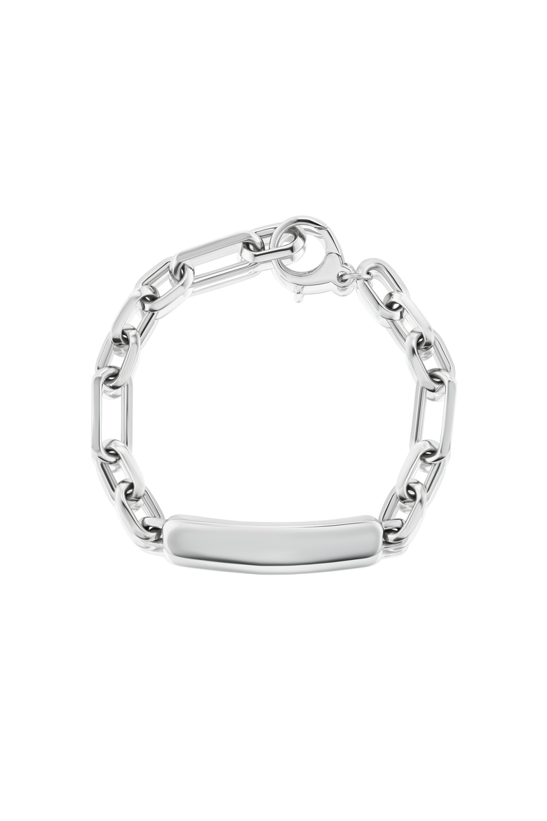 ID Tag Chain Bracelet, Alternate, color, Sterling Silver