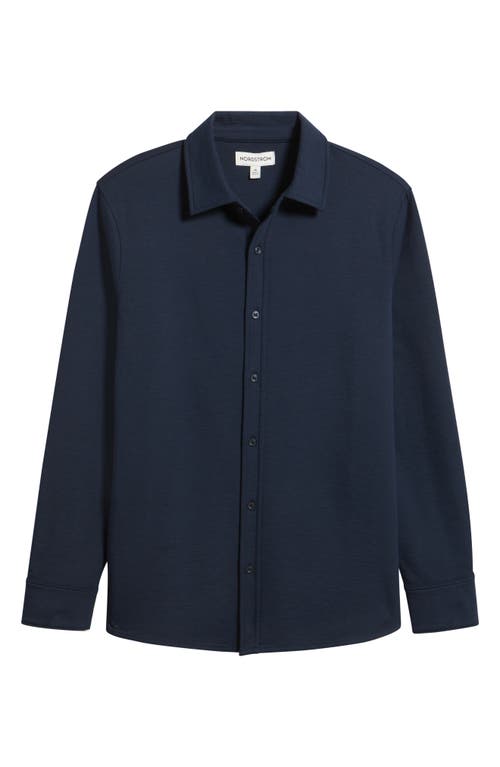 Nordstrom Knit Button-up Shirt In Blue