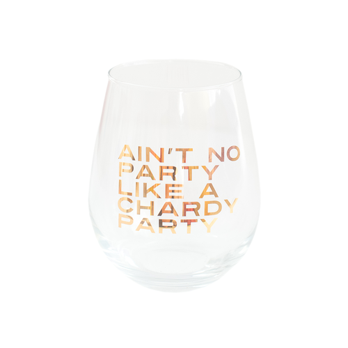 Jollity & Co "ain't No Party Like A Chardy Party" Wine Glass In Assorted Pre-pack
