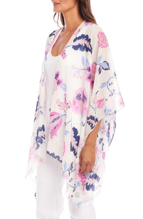 Karen Kane Open Front Jacket In Pink Print