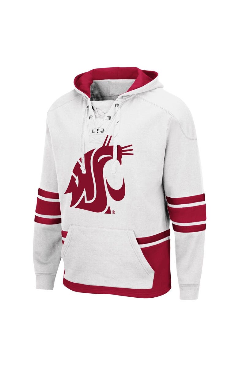 COLOSSEUM Men's Colosseum White Washington State Cougars Lace Up 3.0 Pullover Hoodie, Alternate, color, White
