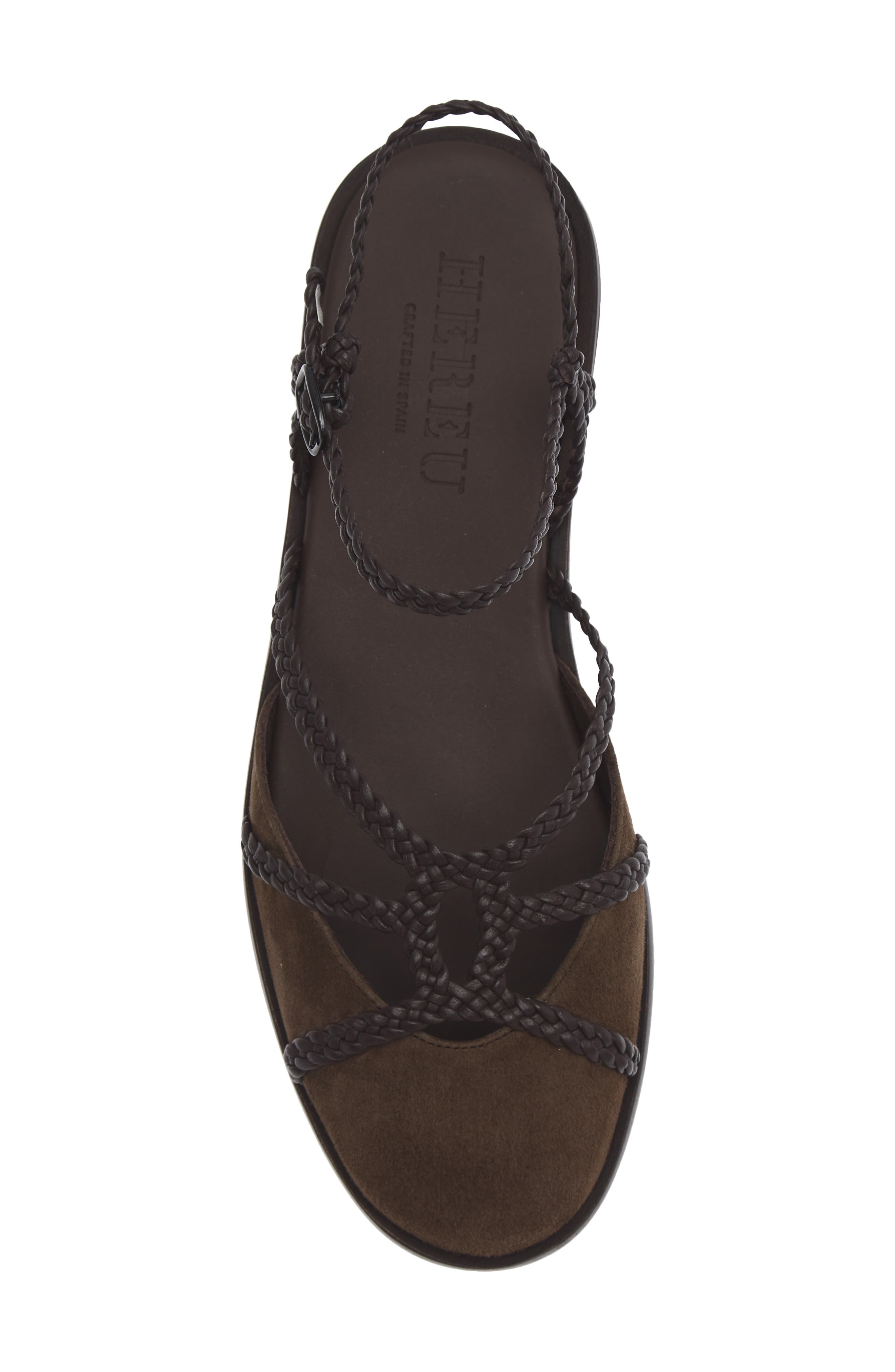 Ranya Leather Flat, Alternate, color, DARK BROWN