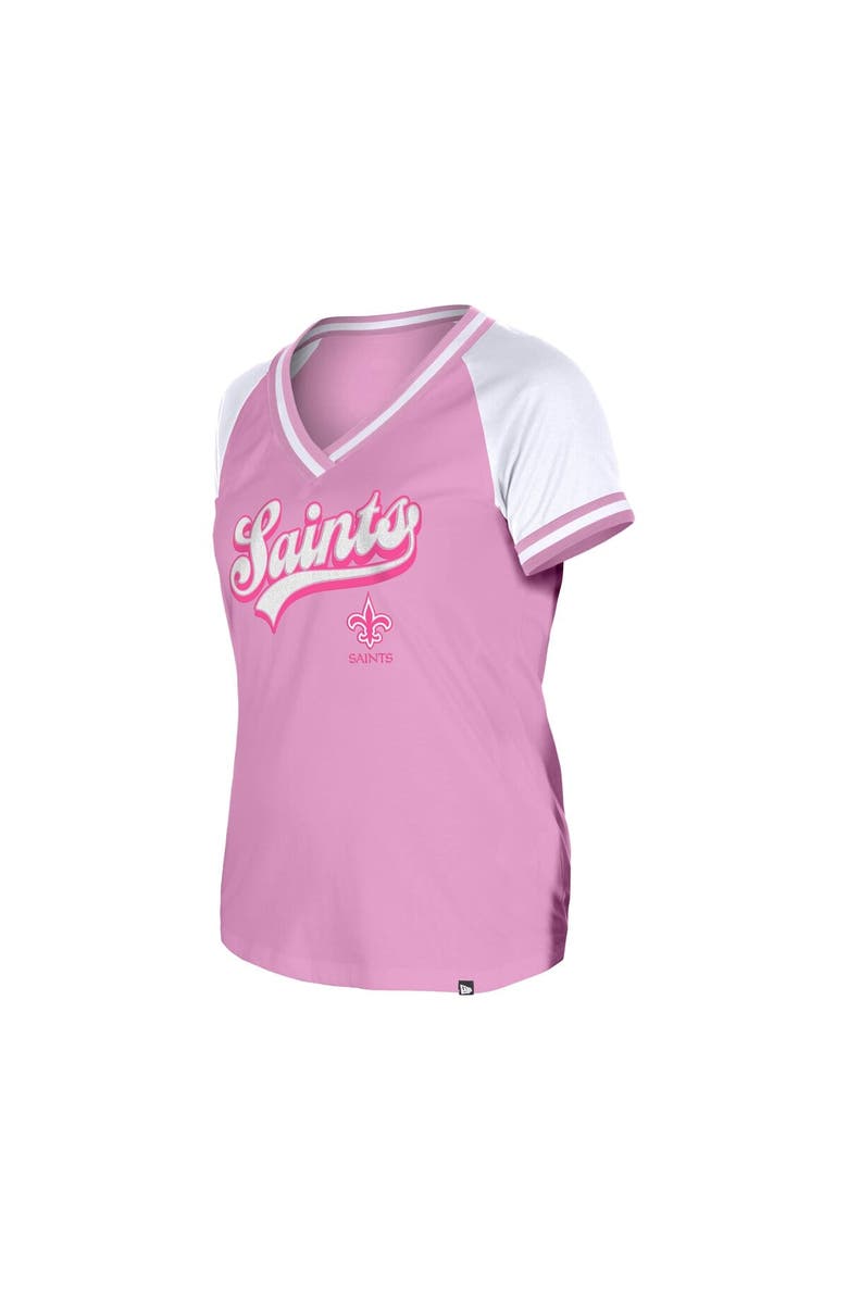 New Era Women's New Era Pink New Orleans Saints Mommy & Me V-Neck T-Shirt, Alternate, color, Pink