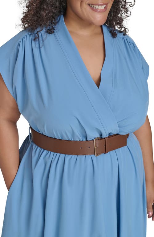 Calvin Klein Comm Belted Midi Shirtdress In Bayou
